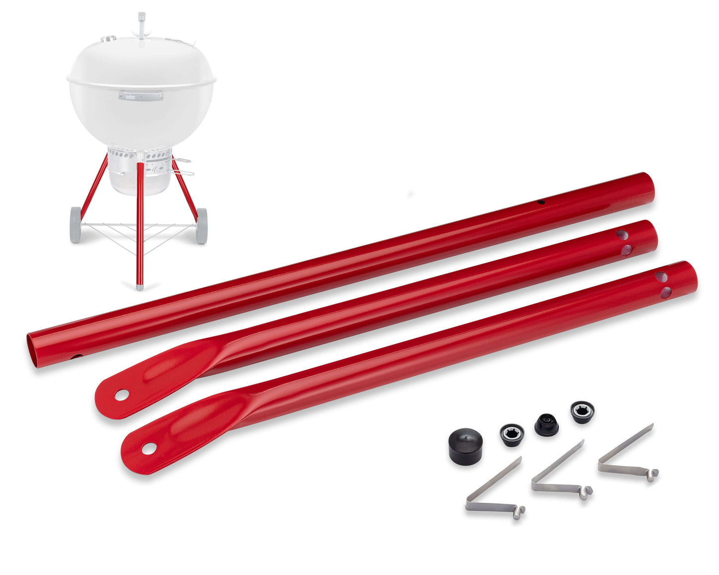 Studio Grill Parts - Leg Kit - Weber Grill Part 65130 Replacement for Kettle Grill 22 Inch Weber Charcoal Grill with 19.5” Front Leg (Red/white/blue)