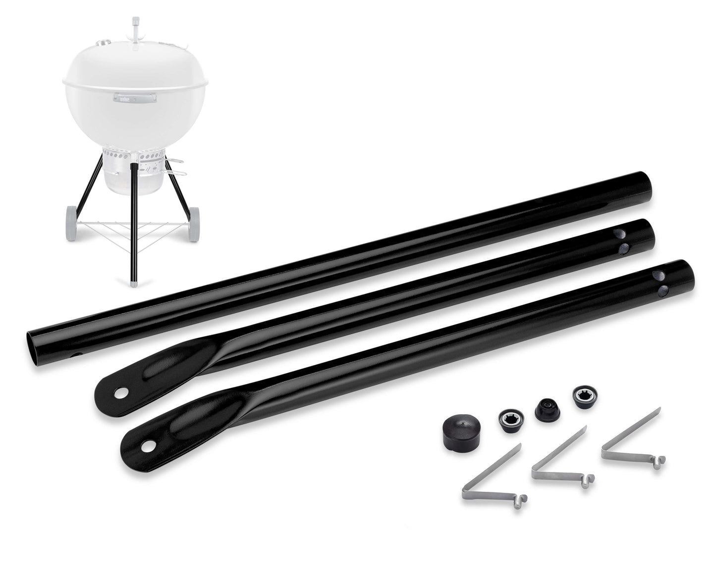 Studio Grill Parts - Leg Kit - Weber Grill Part 65130 Replacement for Bbq Kettle Grill 22 Inch Weber Charcoal Grill with 19.5” Front Leg (Black)